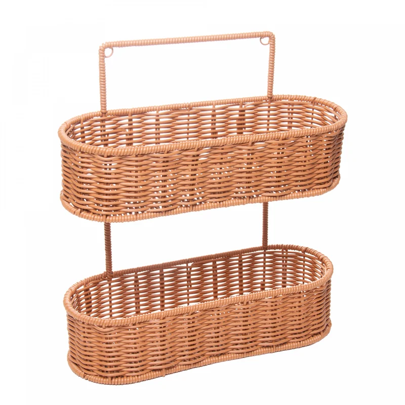 Cesta Organizadora Retangular 2 Andares Vertice 32cm x 12cm x 35cm Natural Plástico - Lyor Unico - LYOR