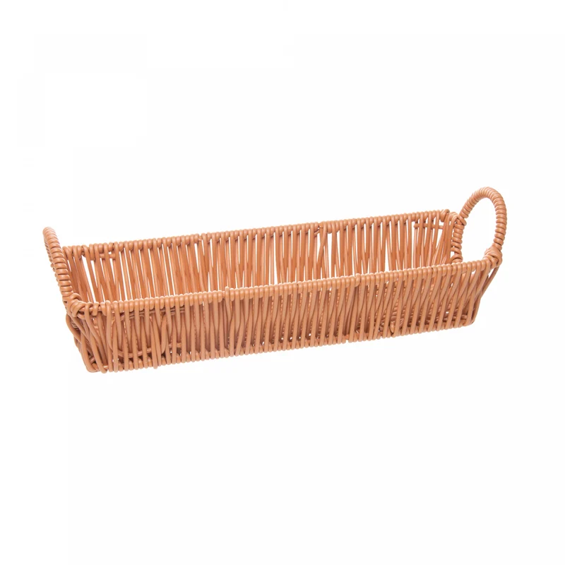 Cesta para Pães Retangular com Alça Vertice 25cm x 8,5cm x 5cm Natural Plástico - Lyor Unico - LYOR