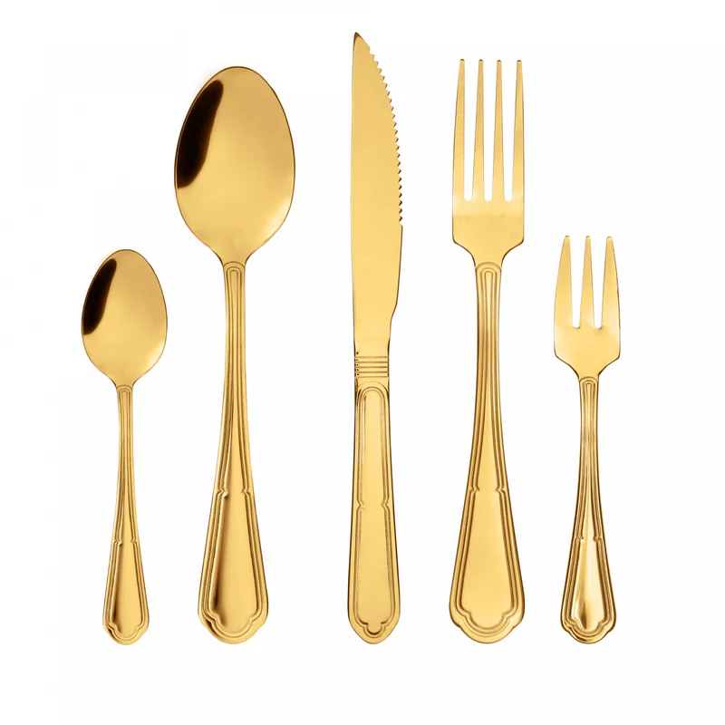 Faqueiro Cairo 30 Peças Dourado Aço Inox - Lyor Unico - LYOR