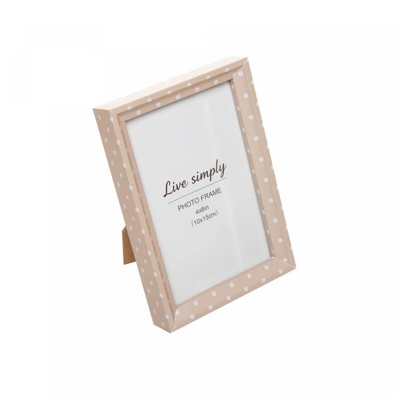 Porta-Retrato Dots Line 10cm x 15cm Bege MDF - Lyor Unico - LYOR