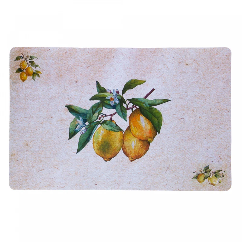 Lugar Americano Limão 43,5cm x 28,5cm Amarelo Polipropileno - Lyor Unico - LYOR