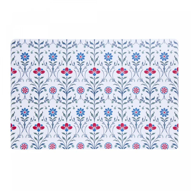 Lugar Americano Arabesco Floral 43,5cm x 28,5cm Azul Polipropileno - Lyor Unico - LYOR
