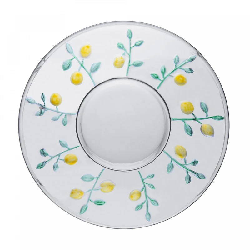 Prato para Sobremesa Siciliano Hand Painting 19cm Cristal - Lyor Unico - LYOR