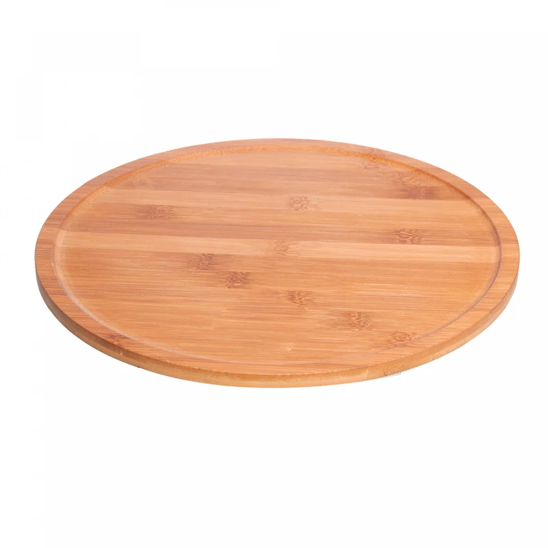 Bandeja Redonda Giratória Carbon 30cm x 30cm x 2,5cm Bambu - Lyor Unico - LYOR