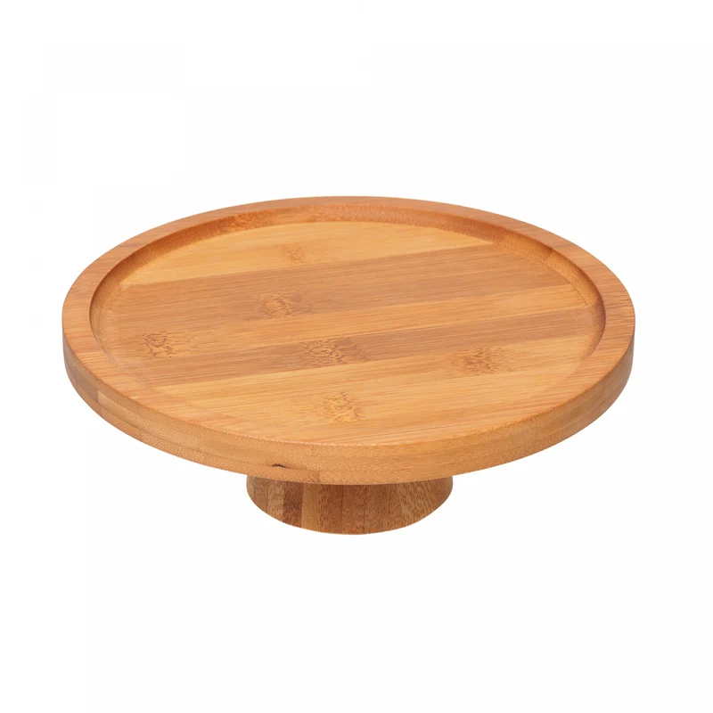 Prato para Bolo com Pé Carbon 20cm x 7cm Bambu - Lyor Unico - LYOR