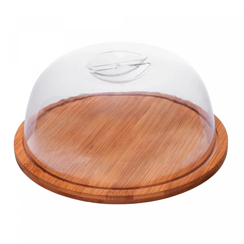 Queijeira com Tampa Plástica Carbon 18,5cm x 18,5cm x 8cm Bambu - Lyor Unico - LYOR