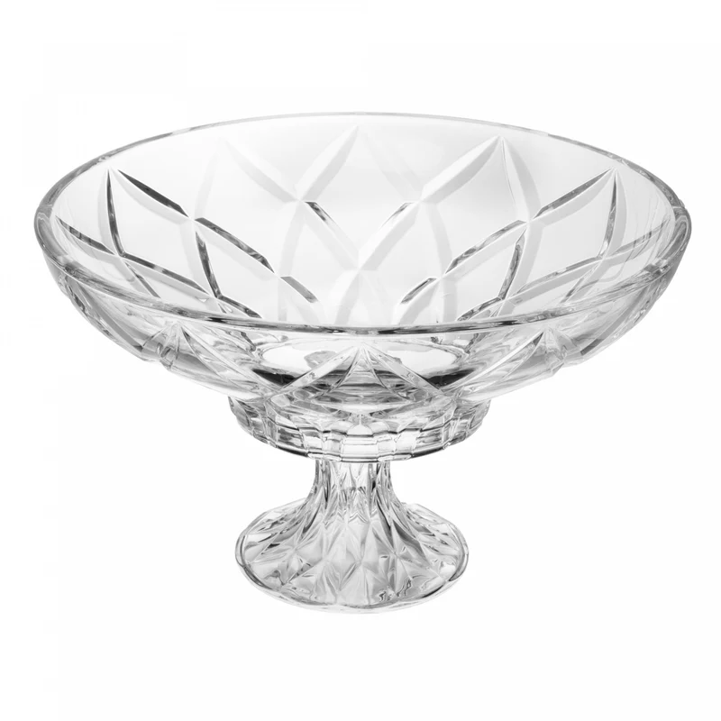 Centro de Mesa com Pé Deli Diamond 32cm x 20cm Cristal - Lyor Unico - LYOR