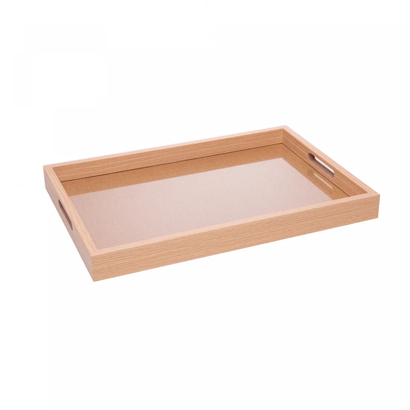 Bandeja Retangular Trançarte 31,5cm x 21,5cm x 4cm Natural MDF - Lyor Unico - LYOR