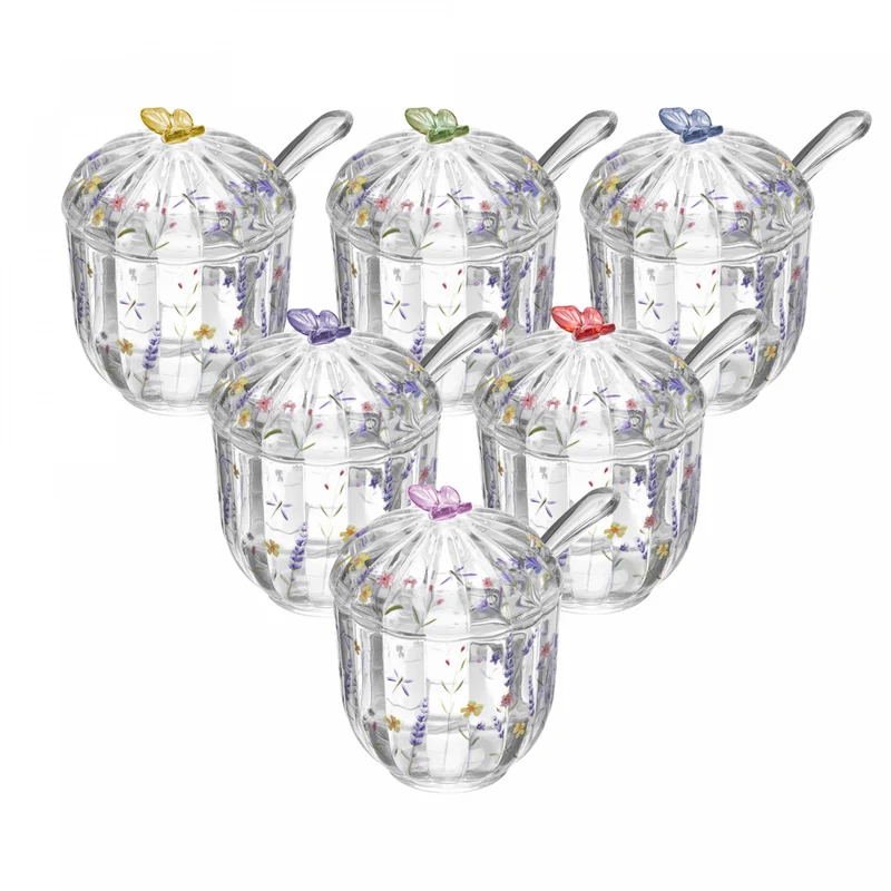 Açucareiro com Colher Fairy Butterfly Summer 8cm x 9,5cm Sortido Cristal - Lyor Unico - LYOR