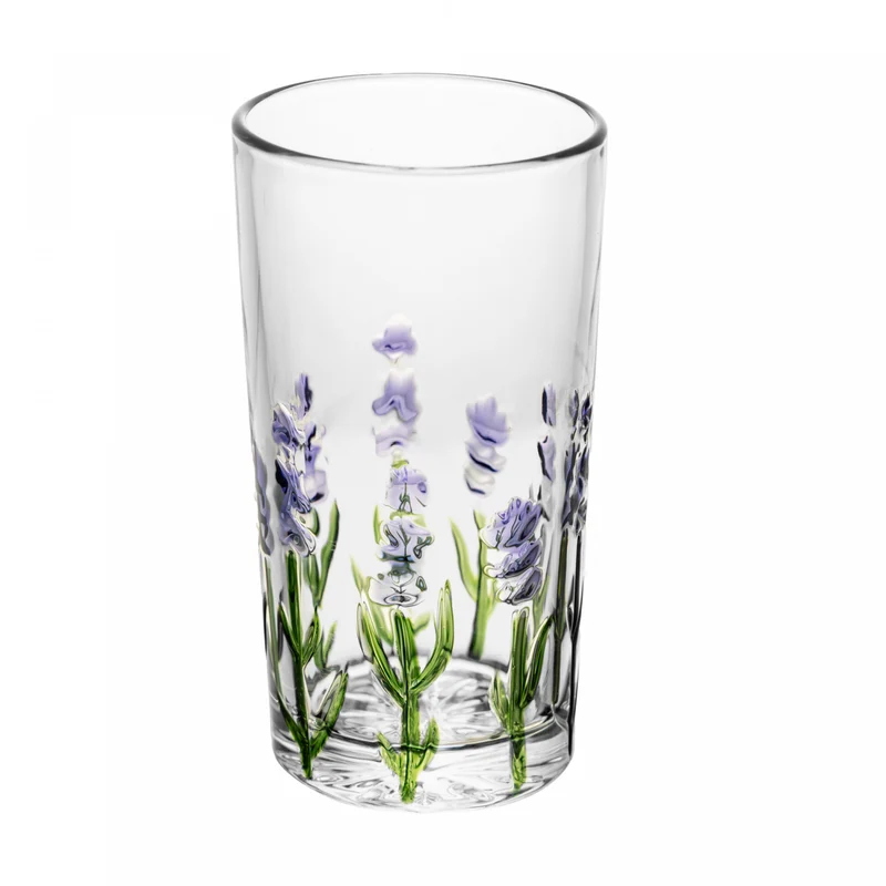 Copo Alto Lavanda Hand Painting 330ml Cristal Ecológico - Lyor Unico - LYOR