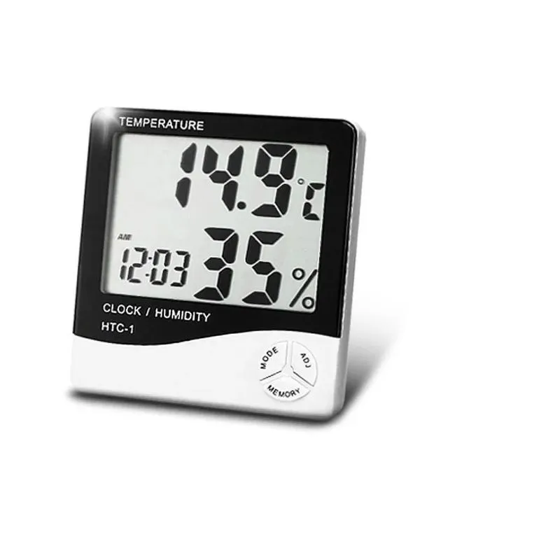 Termo-higrômetro Digital Relógio Umidade E Temperatura Do Ar