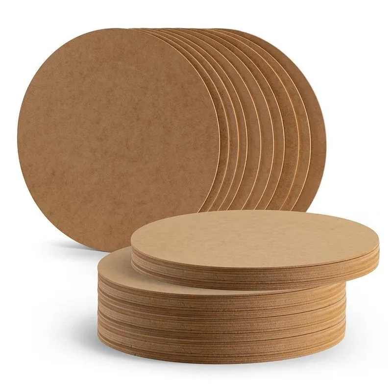 Sousplat Feito Em Mdf 35cm X 3mm 06 Peças - Natural