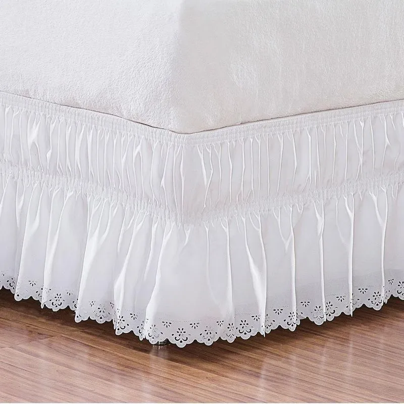 Kit Saia Para Cama Box Queen Perolla 02 Pc - Branco E Palha