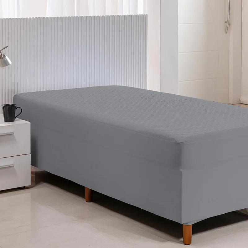 Protetor Impermeável Solteiro 01 Pc Conjugado - Cinza