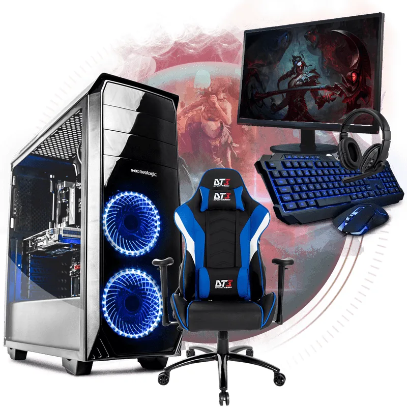 PC Gamer Completo Neologic NLI80904 Intel G4560 8GB (GeForce GTX 1050 2GB)1TB + Cadeira Gamer