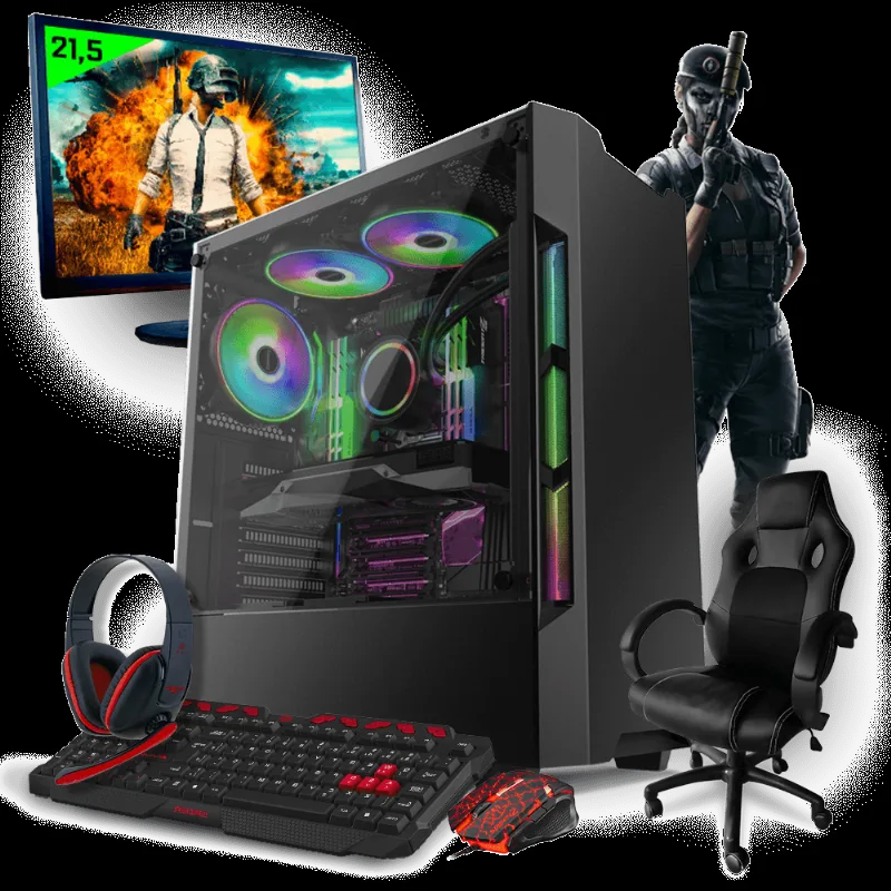 PC Gamer Completo Neologic NLI80947 Intel i3-8100 8GB (GeForce GTX 1050 2GB)1TB + Cadeira Gamer