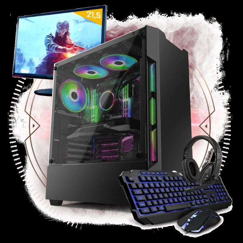 Kit PC Gamer Neologic NLI80938 Ryzen 5 2400G 8GB (GeForce GTX 1050) 1TB + Monitor 21,5