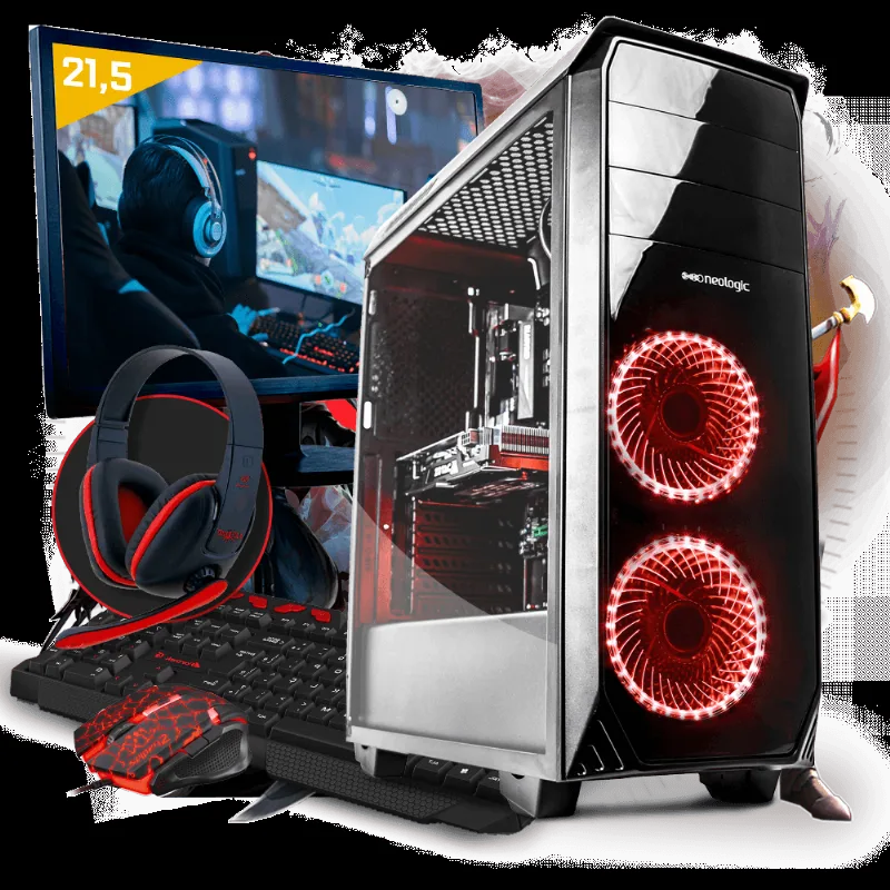 Kit PC Gamer Neologic NLI80962 Intel G5400 8GB (GeForce GTX 1050 2GB) 1TB + Monitor 21,5