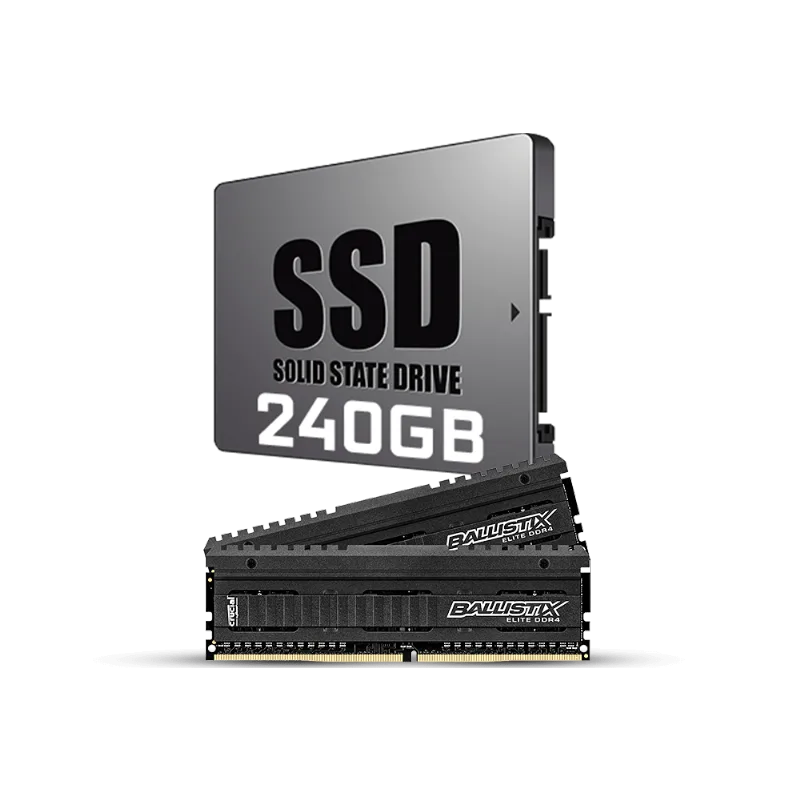 Kit Upgrade UPG0011 SSD 240GB + Memória Gamer 8GB Ballistix
