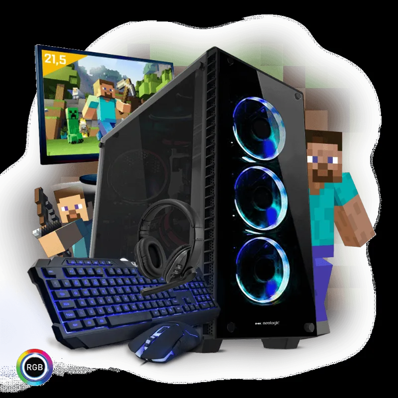 Kit PC Gamer Neologic Mine Box NLI80995 G3930 8GB (Geforce GTX 1050) 1TB + Monitor 21,5