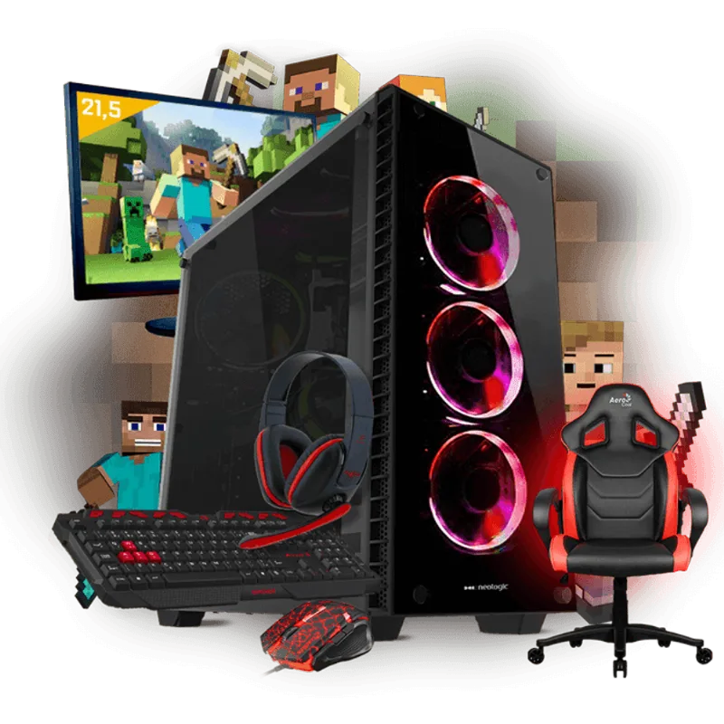 PC Gamer Completo Neologic Mine Box NLI81000 G5400 8GB (GeForce GTX 1050) 1TB + Cadeira Gamer