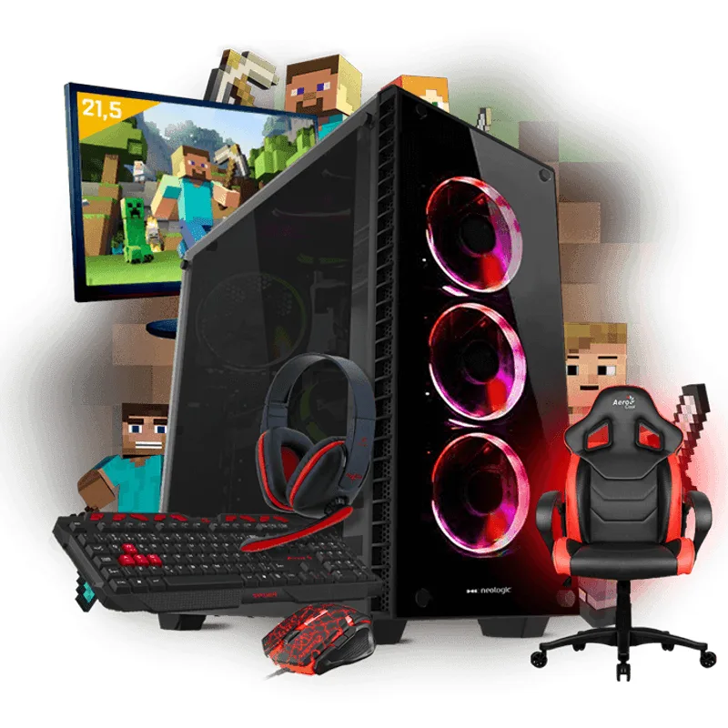 PC Gamer Completo Neologic Mine Box NLI81008 i5-8400 8GB (GeForce GTX 1050) 1TB + Cadeira Gamer
