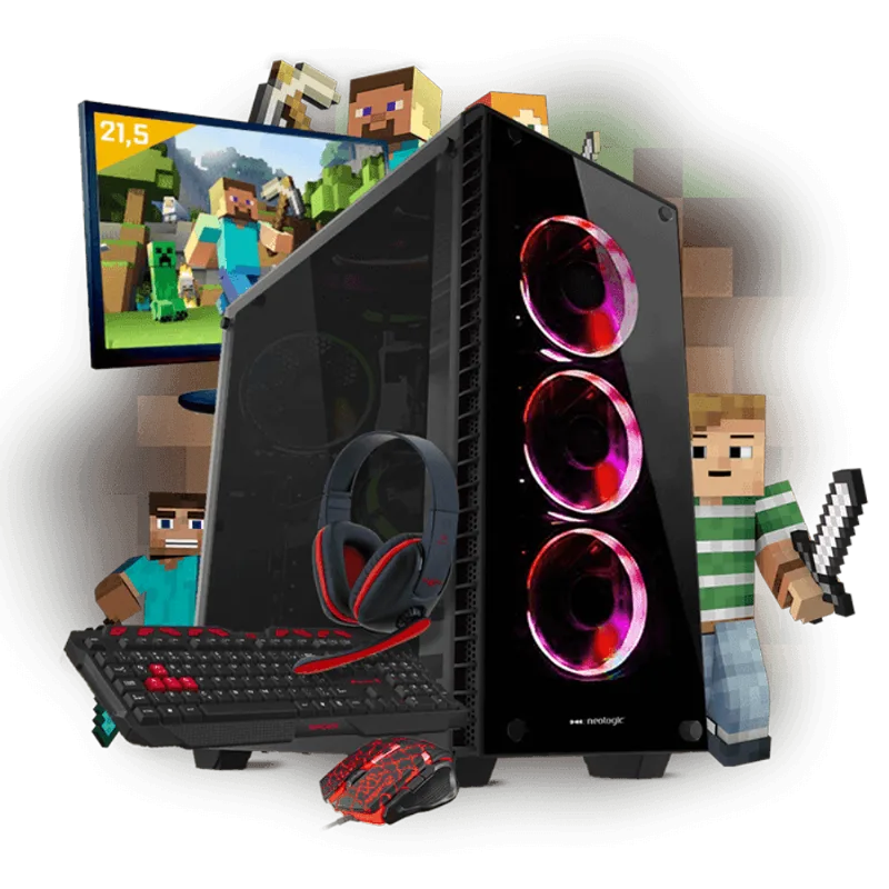 Kit PC Gamer Neologic Mine Box NLI81011 G3930 8GB (GeForce GTX 1050Ti) 1TB + Monitor 21,5