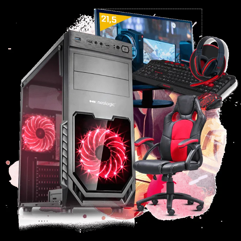 Pc Gamer Completo Neologic NLI81130 Amd 200GE 8GB ( Radeon Vega 3 Integrado) 1TB + Cadeira Gamer
