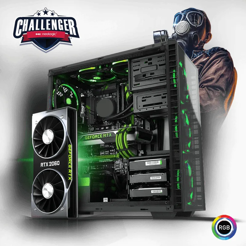PC Gamer Neologic Challenger I NLI81150 RYZEN 5 2400G 8GB (RTX 2060) 1TB