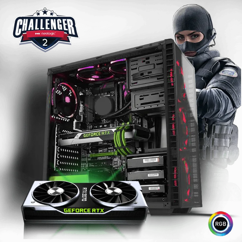 PC Gamer Neologic Challenger II NLI81151 RYZEN 5 2400G 8GB (RTX 2070) 1TB