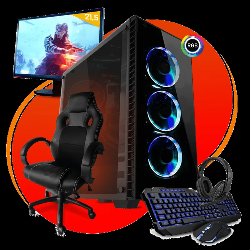 Pc Gamer Completo Neologic NLI81251 I3-8100 8GB (GTX 1660TI 6GB) 1TB + Cadeira Gamer