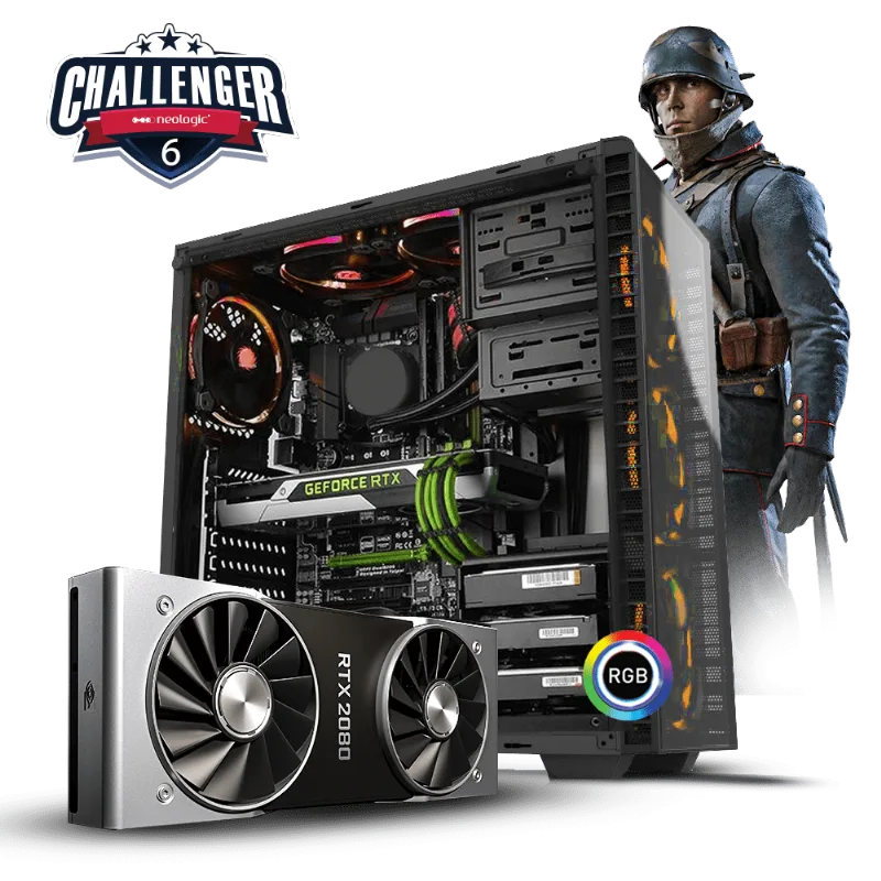 Pc Gamer Neologic Challenger VI NLI81178 Ryzen 5 2400G 8GB (RTX 2080) 1TB