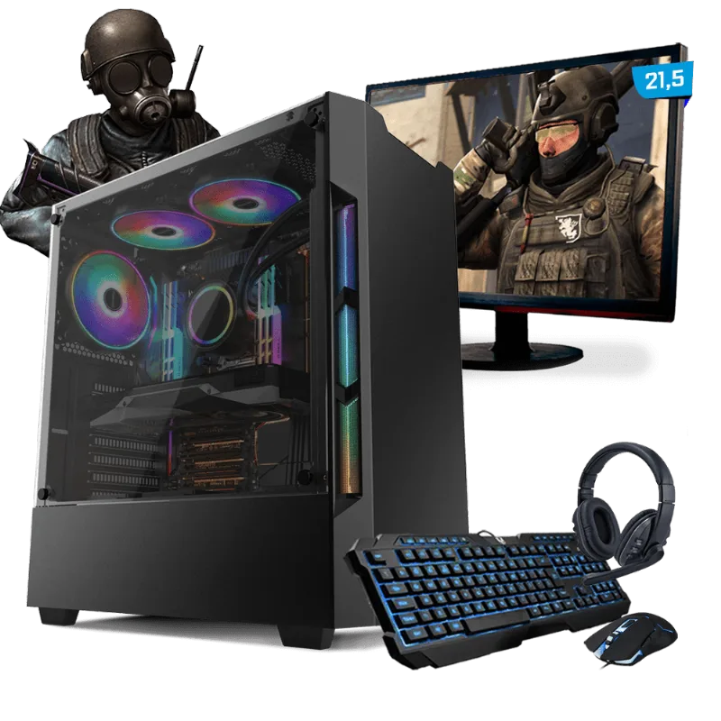 Kit PC Gamer Neologic Start NLI81413 Ryzen 3 2200G 8GB ( Radeon Vega 8 Integrado) 1TB + Monitor 21,5