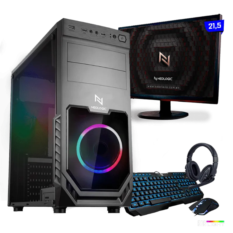 Kit PC Gamer Neologic Start NLI81416 Ryzen 3 2200G 8GB ( Radeon Vega 8 Integrado) 1TB + Monitor 21,5