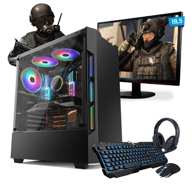 Kit PC Gamer Neologic Start NLI81425 Ryzen 3 2200G 8GB ( Radeon Vega 8 Integrado) HD 1TB + Monitor 19,5