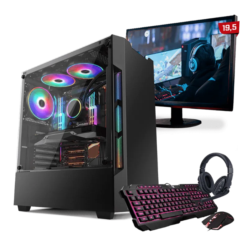Kit PC Gamer Neologic Start NLI81426 Ryzen 3 2200G 8GB ( Radeon Vega 8 Integrado) SSD 240GB + Monitor 19,5