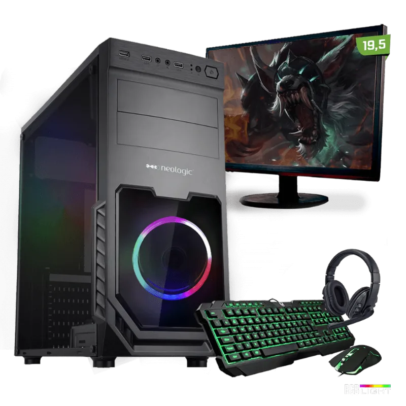 Kit PC Gamer Neologic Start NLI81435 Ryzen 5 2400G 8GB (Radeon RX Vega 11 Integrado) SSD 240GB + Monitor 19,5