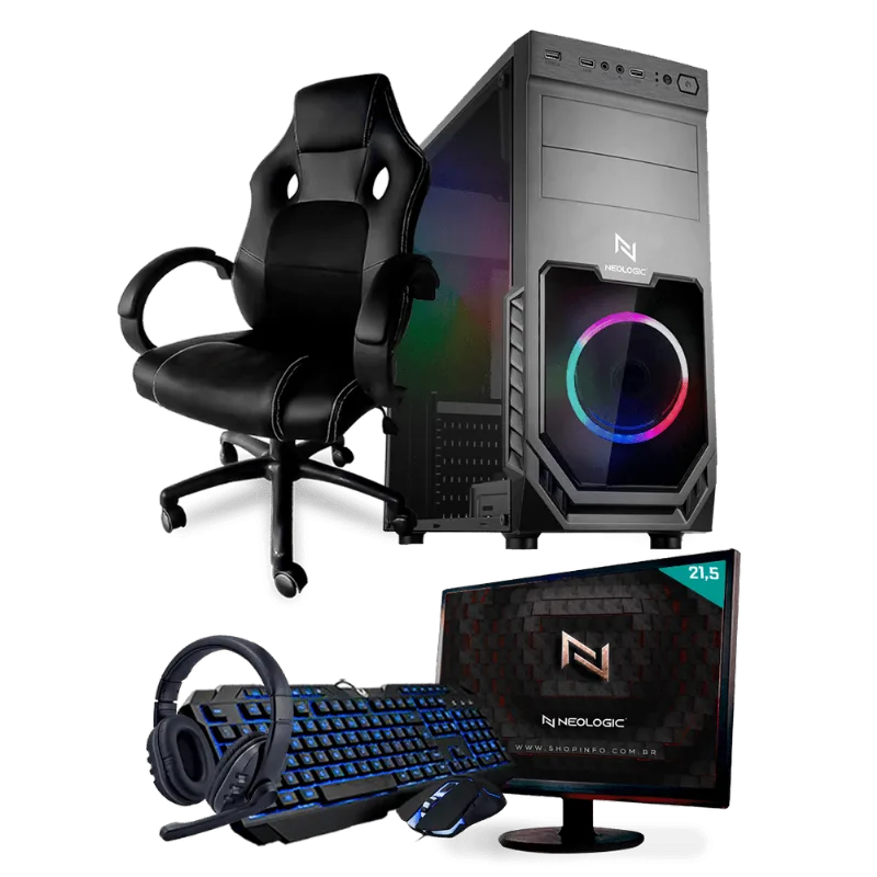 PC Gamer Completo Neologic Start NLI81442 Ryzen 3 2200G 8GB ( Radeon Vega 8 Integrado) SSD 480GB + Cadeira Gamer
