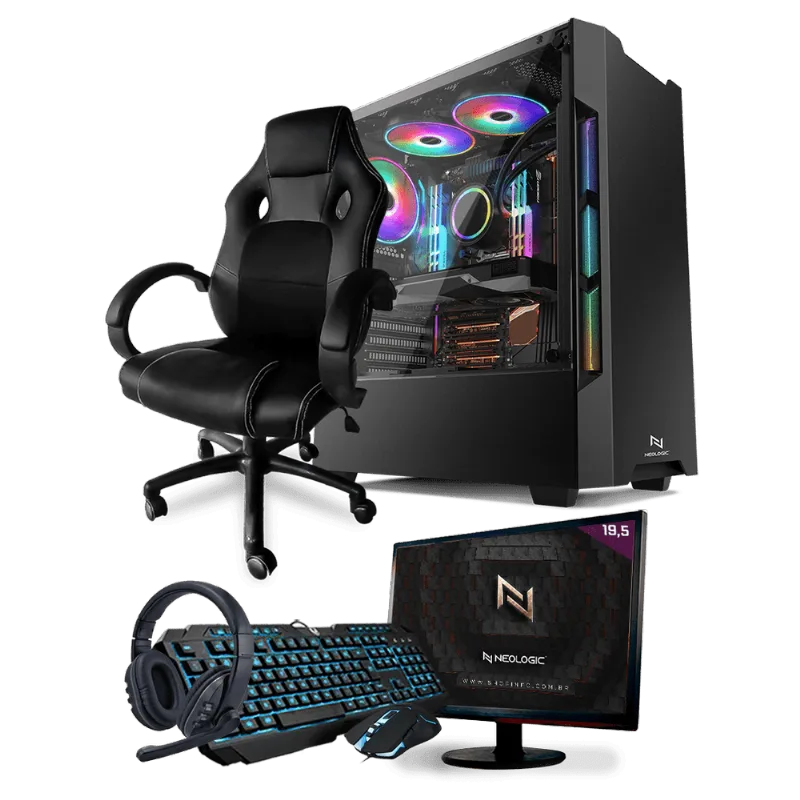 PC Gamer Completo Neologic Start NLI81451 Ryzen 3 2200G 8GB ( Radeon Vega 8 Integrado) SSD 480GB + Cadeira Gamer