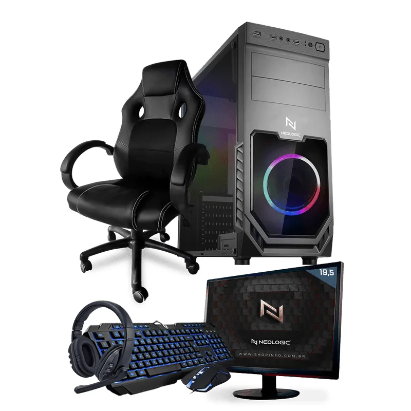 PC Gamer Completo Neologic Start NLI81452 Ryzen 3 2200G 8GB ( Radeon Vega 8 Integrado) 1TB + Cadeira Gamer