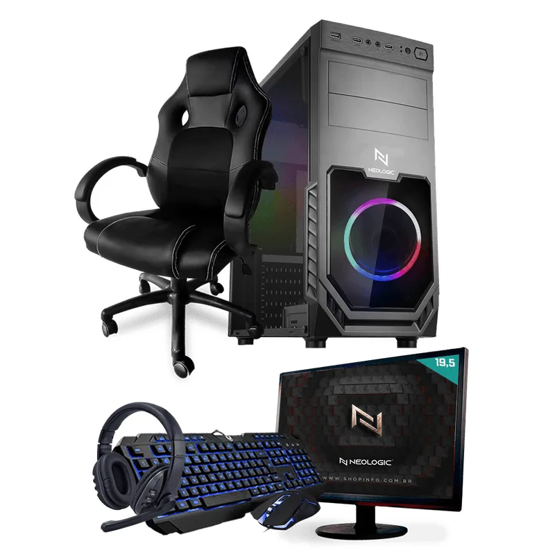 PC Gamer Completo Neologic Start NLI81454 Ryzen 3 2200G 8GB ( Radeon Vega 8 Integrado) SSD 480GB + Cadeira Gamer