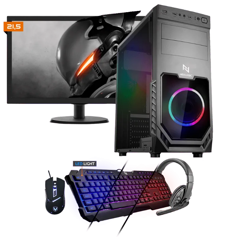 Kit PC Gamer Neologic NLI81534 Ryzen 3 2200G 8GB (RX 570 4GB) SSD 240GB + Monitor 21,5