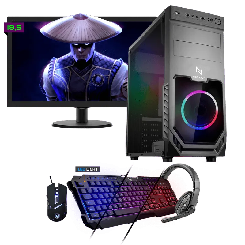 Kit PC Gamer Neologic NLI81545 Ryzen 3 2200G 8GB (RX 570 4GB) 1TB + Monitor 19,5