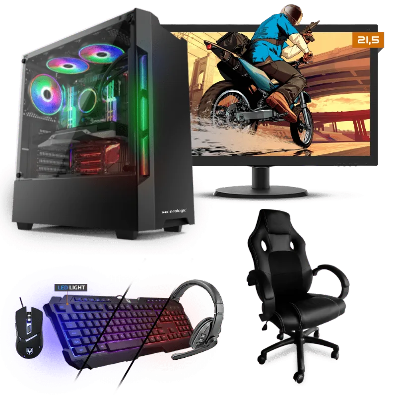 PC Gamer Completo Neologic NLI81560 Ryzen 5 2400G 8GB (RX 570 4GB) 1TB + Cadeira Gamer