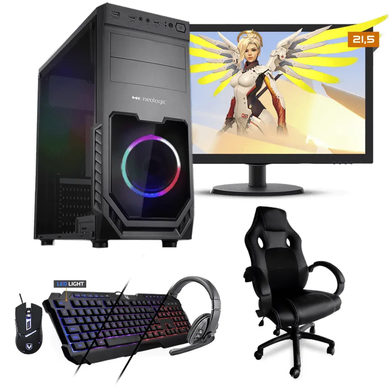 PC Gamer Completo Neologic NLI81565 Ryzen 5 2400G 8GB (RX 570 4GB) SSD 480GB + Cadeira Gamer