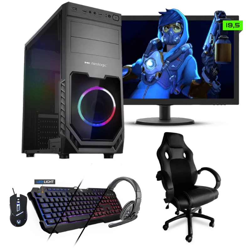 PC Gamer Completo Neologic NLI81575 Ryzen 5 2400G 8GB (RX 570 4GB) 1TB + Cadeira Gamer