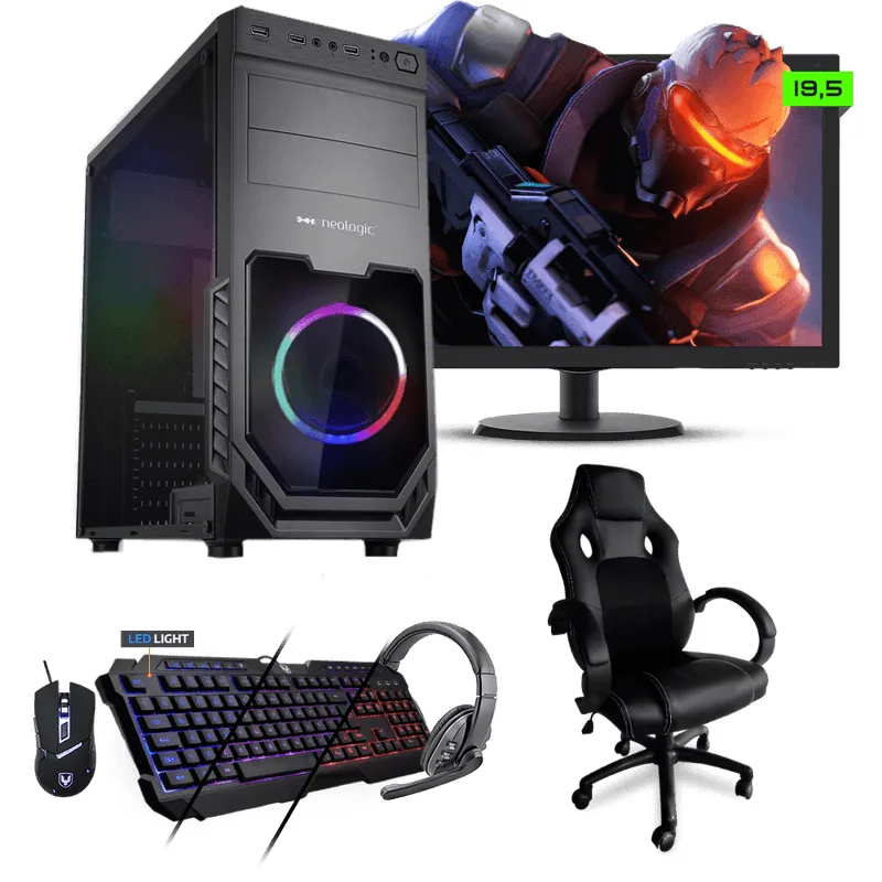 PC Gamer Completo Neologic NLI81576 Ryzen 5 2400G 8GB (RX 570 4GB) SSD 240GB + Cadeira Gamer
