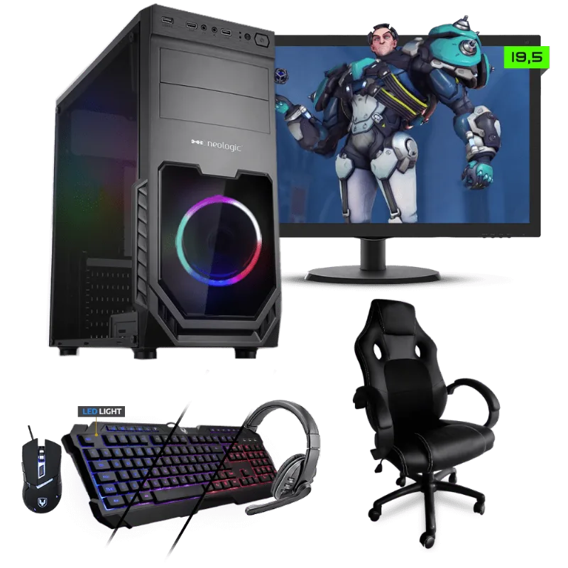 PC Gamer Completo Neologic NLI81577 Ryzen 5 2400G 8GB (RX 570 4GB) SSD 480GB + Cadeira Gamer