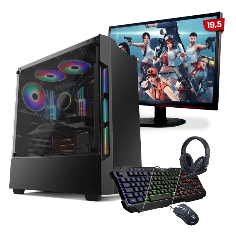 Kit PC Gamer Neologic Start NLI81624 Ryzen 5 3400G 8GB (Radeon Vega 11 Integrado) 1TB + Mon 19,5"
