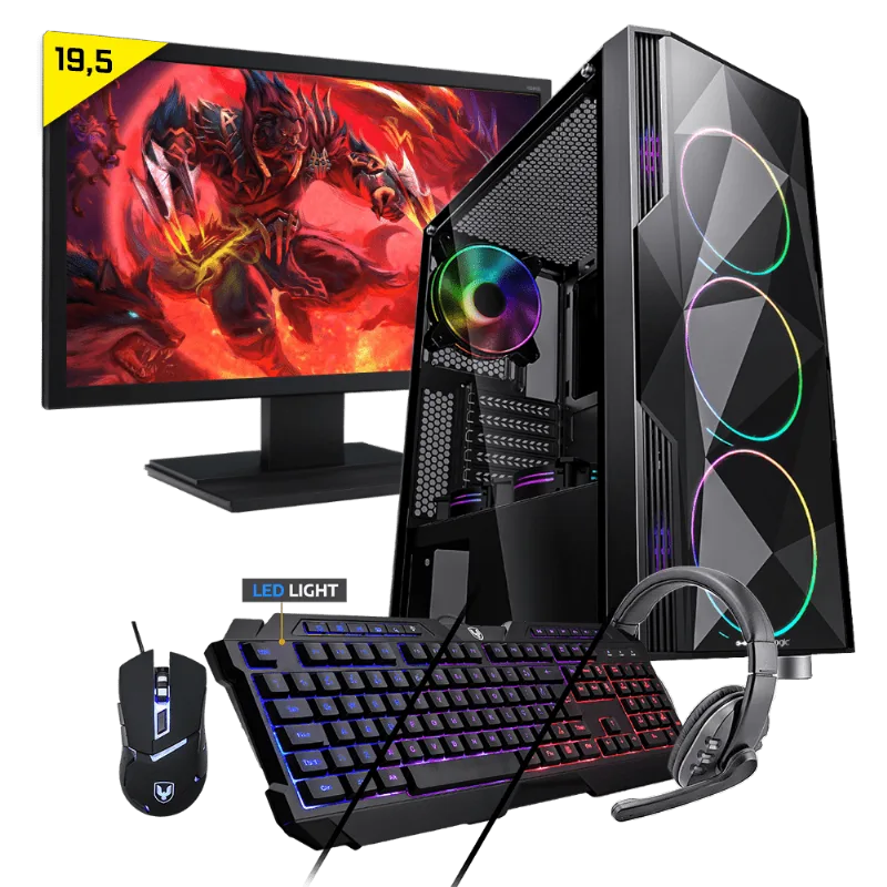 Kit Pc Gamer Neologic Start NLI81685 Ryzen 3 2200G 8GB (Radeon Vega 8 Integrado) 1TB + Monitor 19,5